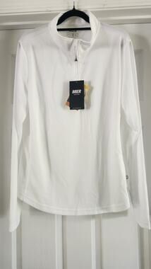MIER Men's XL Quarter Zip Pullover White Dry Fit Long Sleeve Sun Shirt NWT Mt34